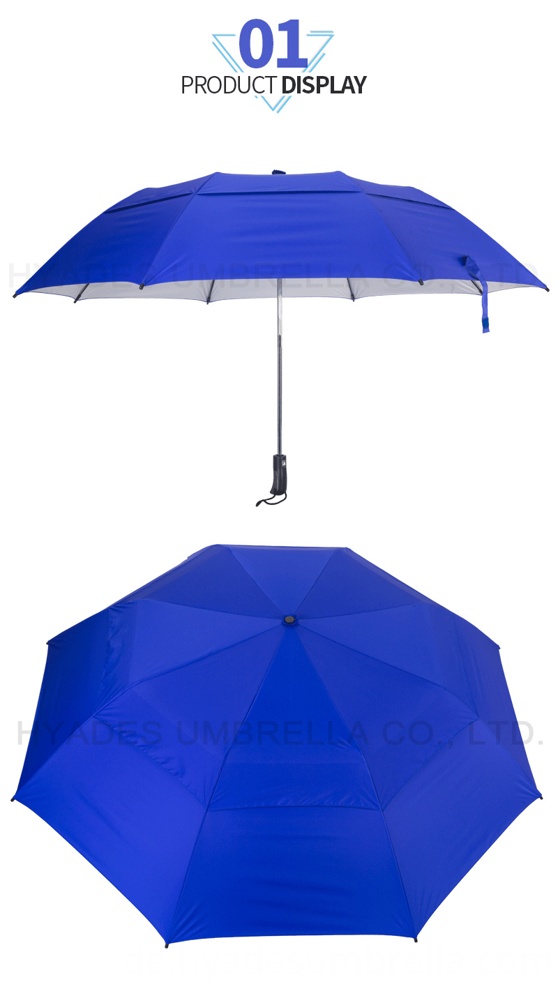 Big Size Vented Faltbarer Golfschirm Big Size Vented Folding Golf Umbrella